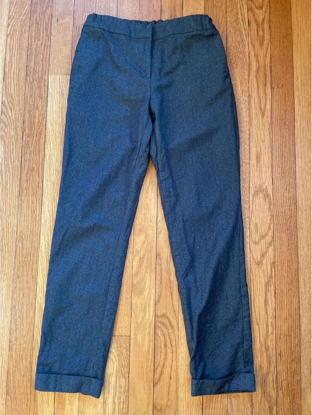 The Kooples Charcoal Gray Wool Trousers EU 38 US 27/28 Cuffed Cigarette Chic